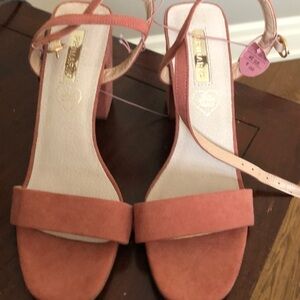 Primark pink block heel shoes sandals in size 9